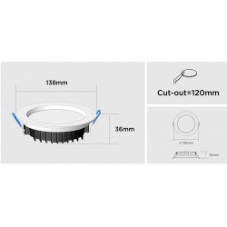 Downlights - 14W - 120cm Cut