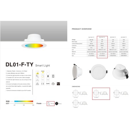 Smart Downlight - 12W - 110mm Cut Internal Driver