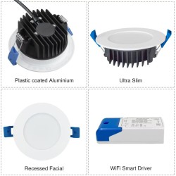 Zigbee Smart Downlight - 10W - 90mm Cut External Driver